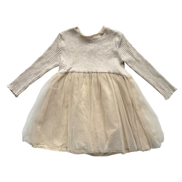 Zara Other - Zara Beige Knit Tulle Dress Size 4-5y